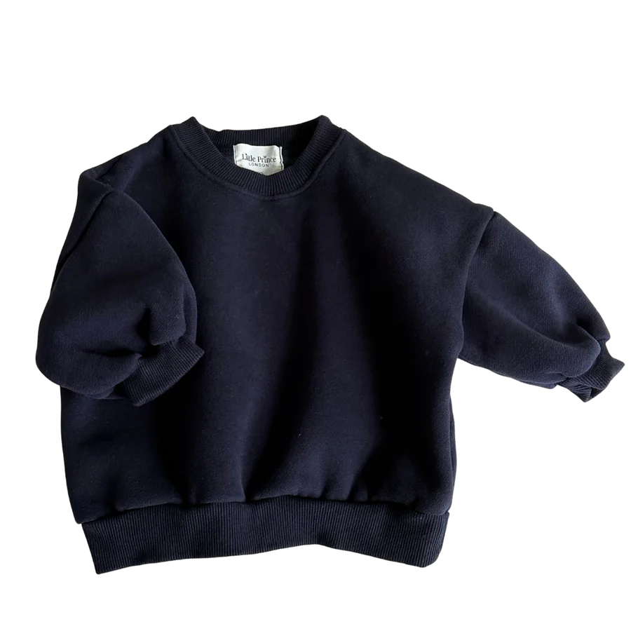 FLEECED COTTON SWEATSHIRT - NAVY