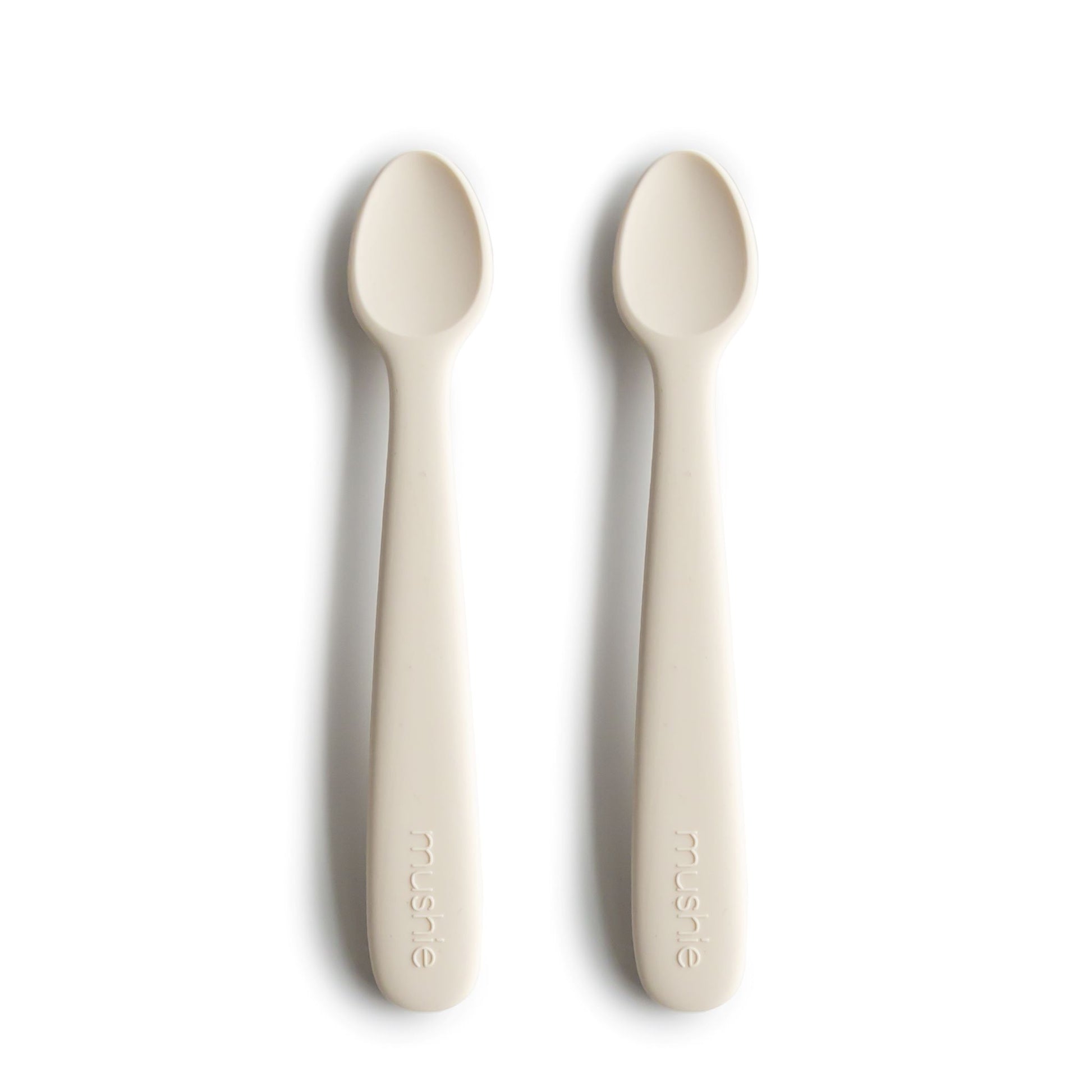 Mushie Silicone Feeding Spoons 2-Pack - Blush/Shifting Sand