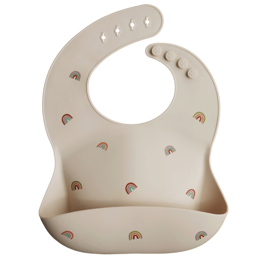 Mushie Silicone Bib Rainbow