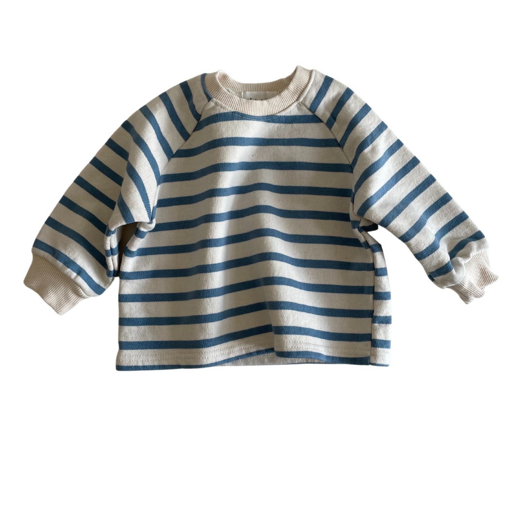 COTTON SWEATSHIRT - TEAL STRIPE